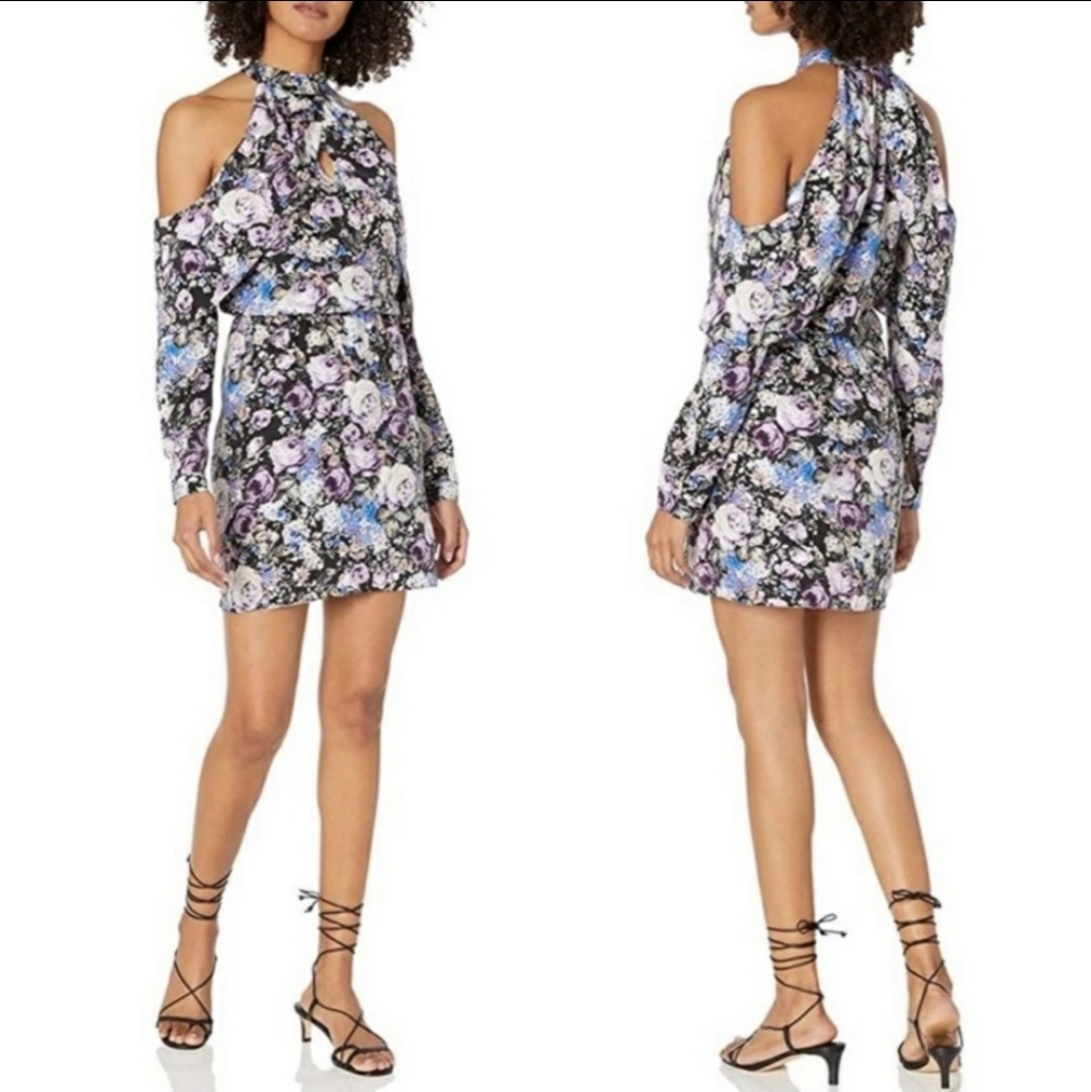 Parker dress floral cold shoulder M NWT